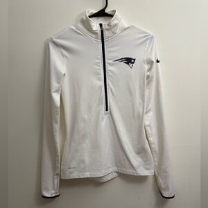 {Nike}-Size: S-New England Patriots White Quarter-Zip Pullover